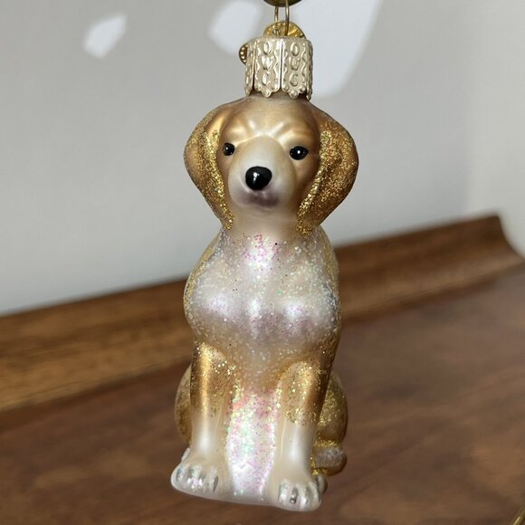 Merck Family's Old World Christmas Beagle Dog Blown Glass Ornament Glitter 3" - Picture 4 of 8